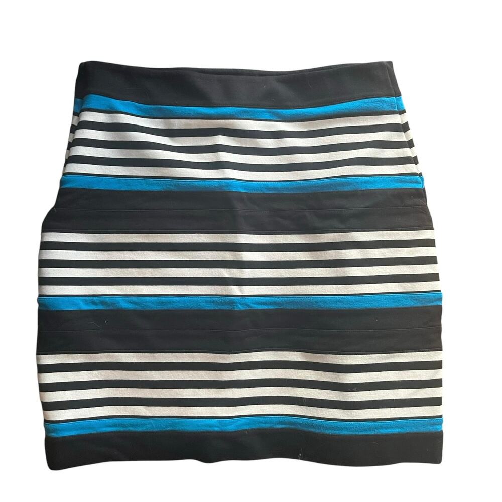 Express Striped Fitted Skirt Y2K Zip up Back Short Mini Size 8